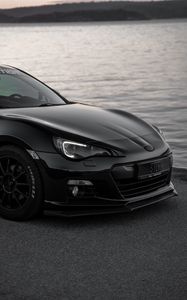 Preview wallpaper toyota gt86, toyota, car, black, coast