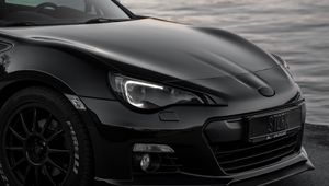 Preview wallpaper toyota gt86, toyota, car, black, coast