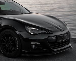 Preview wallpaper toyota gt86, toyota, car, black, coast