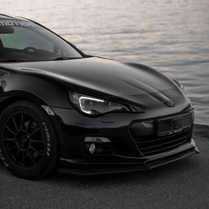 Preview wallpaper toyota gt86, toyota, car, black, coast