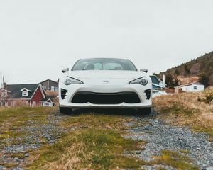 Preview wallpaper toyota gt86, toyota, car, white, village