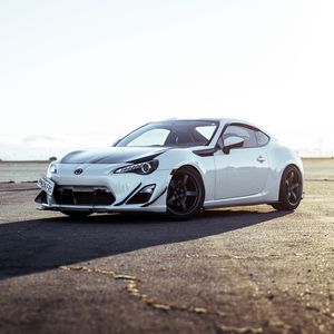 Preview wallpaper toyota gt86, toyota, car, white, asphalt