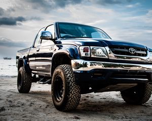 Preview wallpaper toyota hilux, toyota, car, blue
