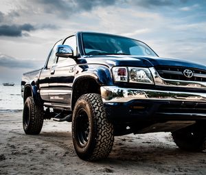 Preview wallpaper toyota hilux, toyota, car, blue