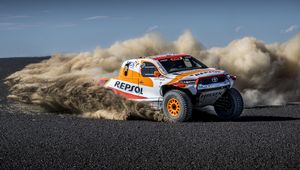 Preview wallpaper toyota hilux, toyota, car, rally, dust