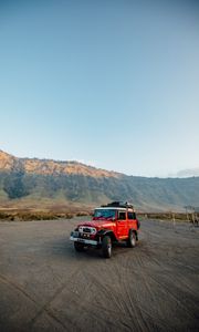 Preview wallpaper toyota land cruiser fj40, toyota, car, suv, red, off-road