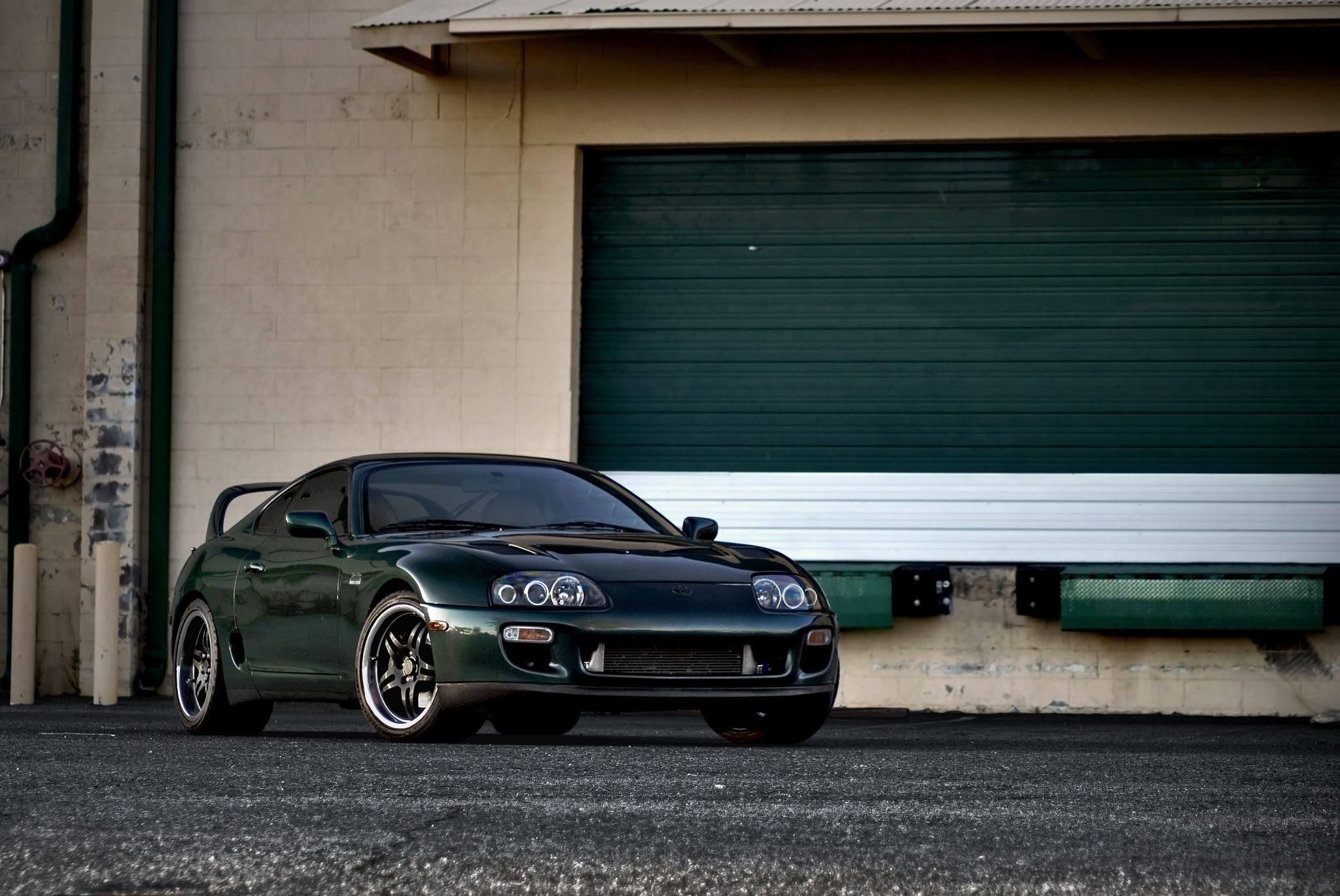 Download wallpaper 2048x1371 toyota, supra, green, front view hd background