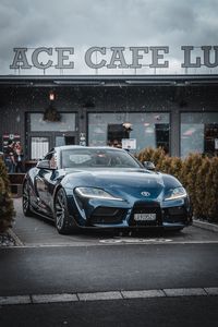 Preview wallpaper toyota supra mk5, car, sportscar, supercar, blue, front view