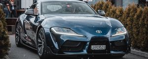 Preview wallpaper toyota supra mk5, car, sportscar, supercar, blue, front view