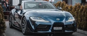 Preview wallpaper toyota supra mk5, car, sportscar, supercar, blue, front view