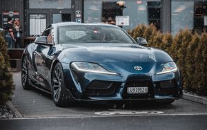 Preview wallpaper toyota supra mk5, car, sportscar, supercar, blue, front view