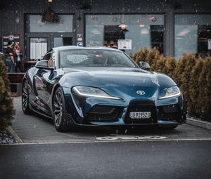 Preview wallpaper toyota supra mk5, car, sportscar, supercar, blue, front view