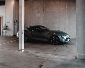 Preview wallpaper toyota supra, toyota, car, gray, side view