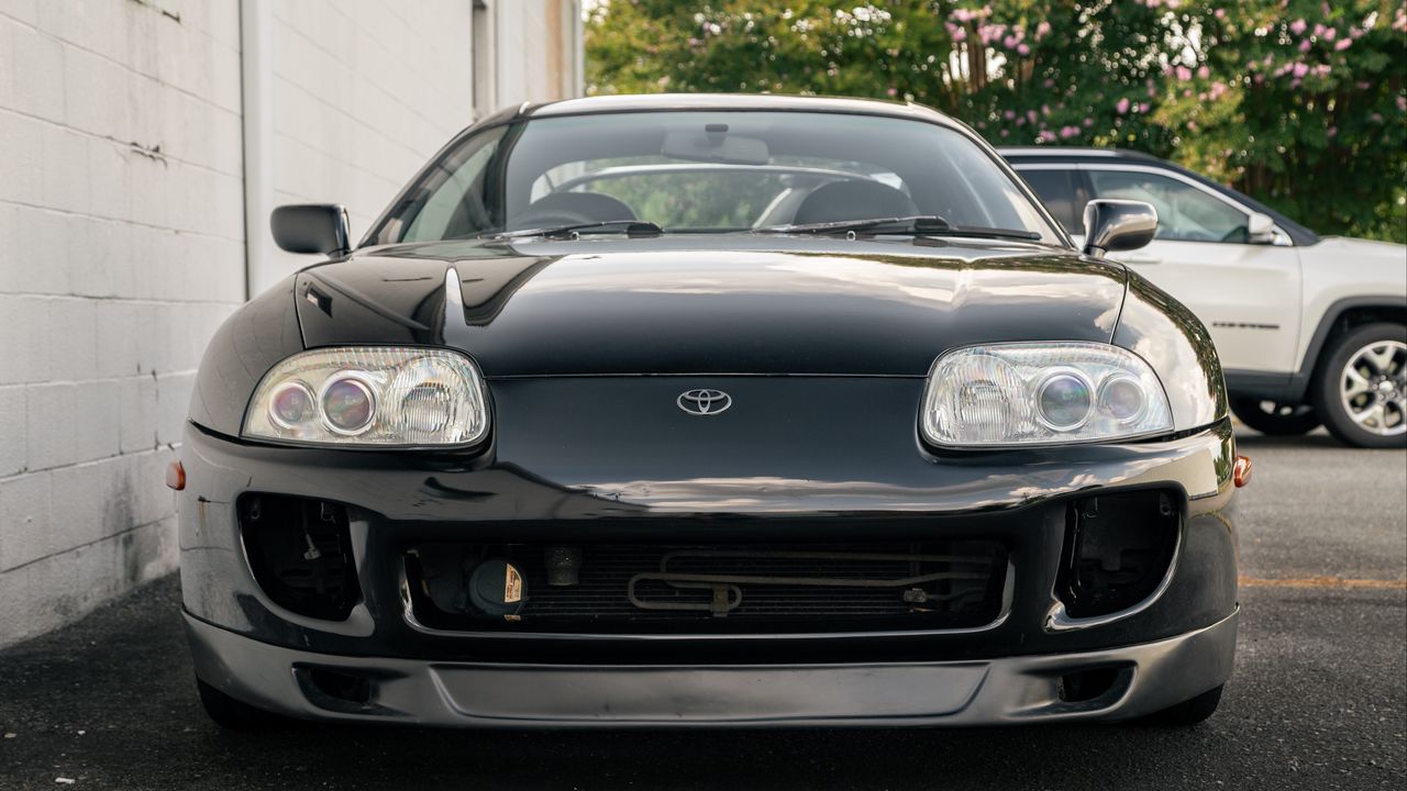 Wallpaper toyota supra, toyota, car, black, front view