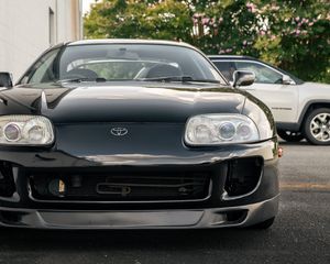 Preview wallpaper toyota supra, toyota, car, black, front view