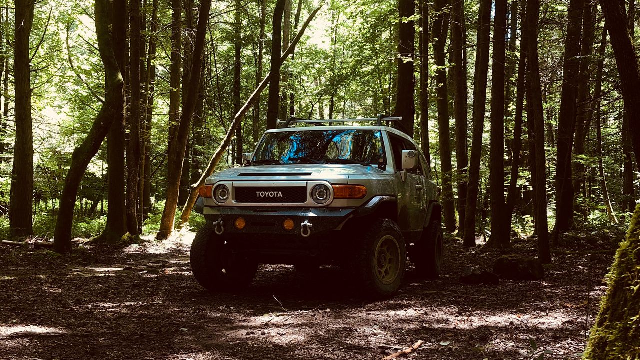 Wallpaper toyota, suv, jeep, front view, forest