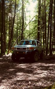 Preview wallpaper toyota, suv, jeep, front view, forest