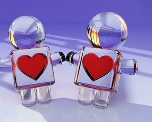 Preview wallpaper toys, couple, heart, glass, love