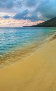 Preview wallpaper traces, coast, sea, sand, beach, holes, cloud