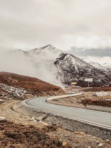 Preview wallpaper track, road, turn, mountain