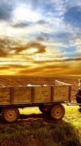 Preview wallpaper tractor, field, arable land, agriculture