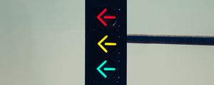 Preview wallpaper traffic light, arrow, mountains, relief