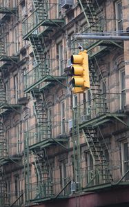 Preview wallpaper traffic light, building, stairs, architecture