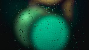 Preview wallpaper traffic light, glass, rain, drops, macro