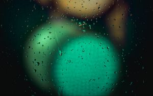 Preview wallpaper traffic light, glass, rain, drops, macro