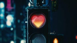 Preview wallpaper traffic light, heart, signal, red, love