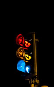 Preview wallpaper traffic light, lights, colorful, dark