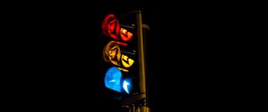 Preview wallpaper traffic light, lights, colorful, dark