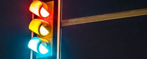 Preview wallpaper traffic light, lights, glow, night