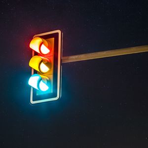 Preview wallpaper traffic light, lights, glow, night