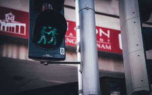 Preview wallpaper traffic light, signal, love, silhouette, green