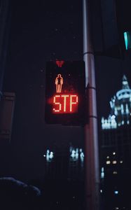 Preview wallpaper traffic light, symbol, red, night, city