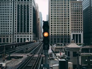 Preview wallpaper traffic lights, city, buildings