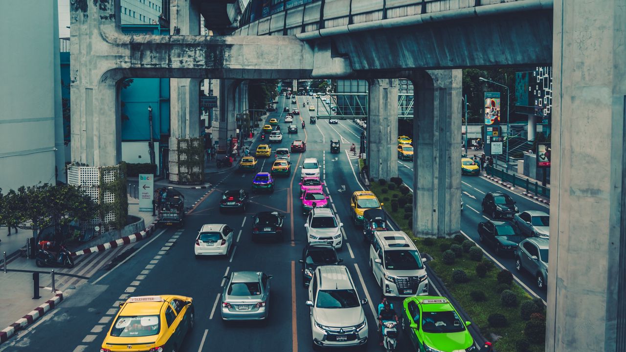 Wallpaper traffic, road, auto, city, bridge, thailand
