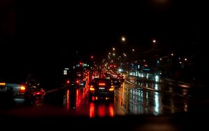 Preview wallpaper traffic, road, night city