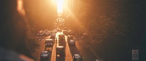 Preview wallpaper traffic, road, sunset, city, new york, united states