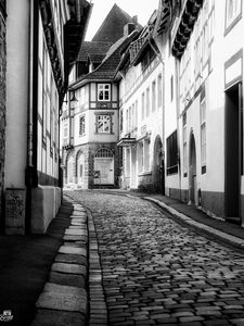 Preview wallpaper trail, buildings, architecture, city, bw