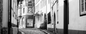 Preview wallpaper trail, buildings, architecture, city, bw