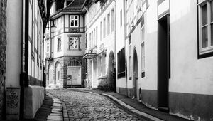 Preview wallpaper trail, buildings, architecture, city, bw