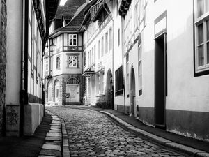 Preview wallpaper trail, buildings, architecture, city, bw