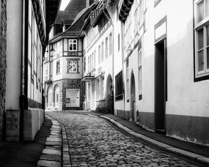 Preview wallpaper trail, buildings, architecture, city, bw