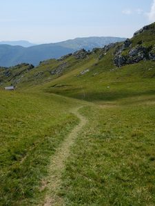 Preview wallpaper trail, hills, grass