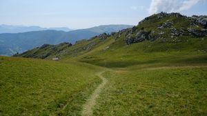Preview wallpaper trail, hills, grass