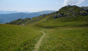 Preview wallpaper trail, hills, grass