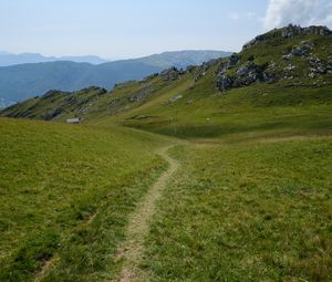 Preview wallpaper trail, hills, grass
