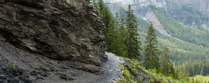 Preview wallpaper trail, rock, stones, mountains, trees
